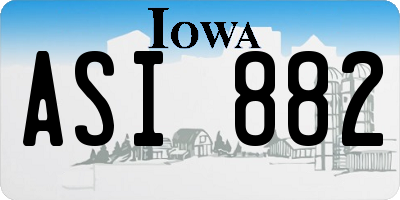 IA license plate ASI882