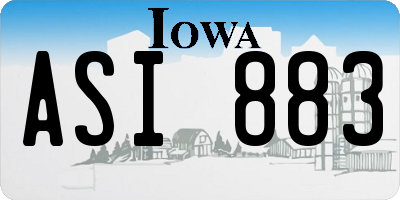 IA license plate ASI883