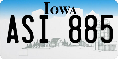 IA license plate ASI885