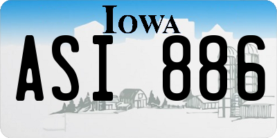 IA license plate ASI886