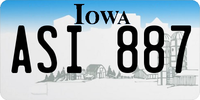 IA license plate ASI887