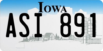 IA license plate ASI891