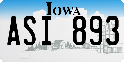 IA license plate ASI893