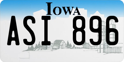 IA license plate ASI896