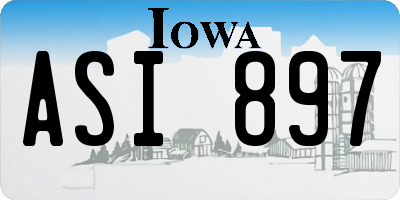 IA license plate ASI897