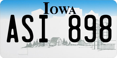 IA license plate ASI898