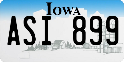 IA license plate ASI899