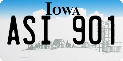 IA license plate ASI901