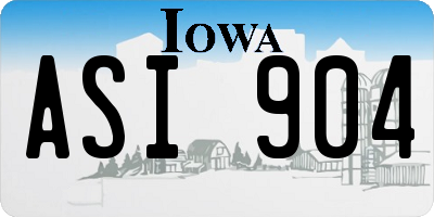 IA license plate ASI904