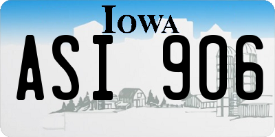 IA license plate ASI906