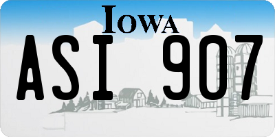 IA license plate ASI907