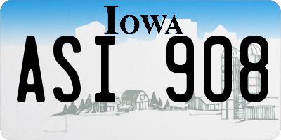 IA license plate ASI908