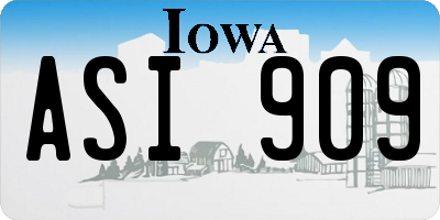IA license plate ASI909