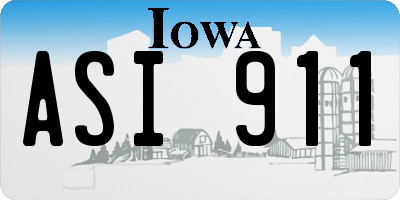 IA license plate ASI911