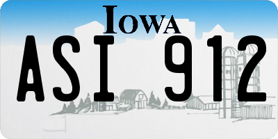 IA license plate ASI912