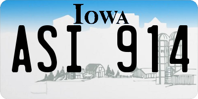 IA license plate ASI914