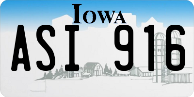 IA license plate ASI916