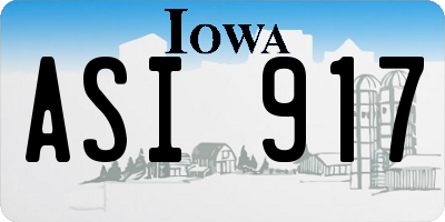 IA license plate ASI917