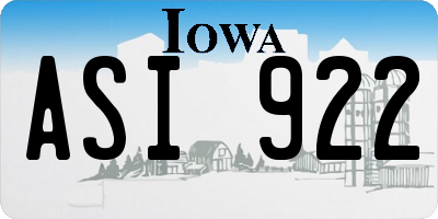 IA license plate ASI922