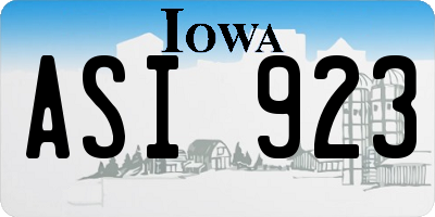 IA license plate ASI923