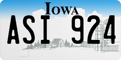 IA license plate ASI924