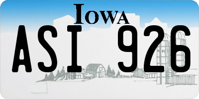 IA license plate ASI926