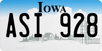 IA license plate ASI928