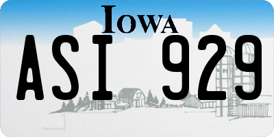 IA license plate ASI929