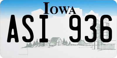 IA license plate ASI936