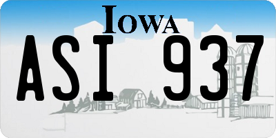 IA license plate ASI937