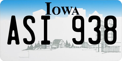 IA license plate ASI938