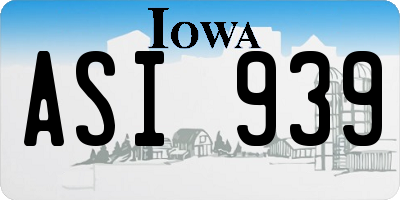 IA license plate ASI939