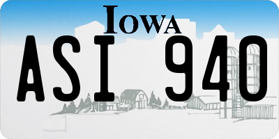 IA license plate ASI940