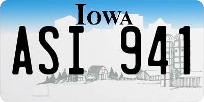 IA license plate ASI941