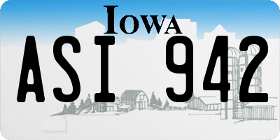 IA license plate ASI942