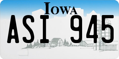 IA license plate ASI945