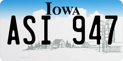 IA license plate ASI947