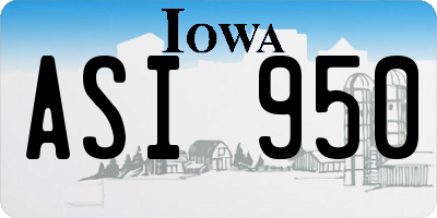 IA license plate ASI950