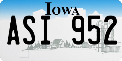 IA license plate ASI952