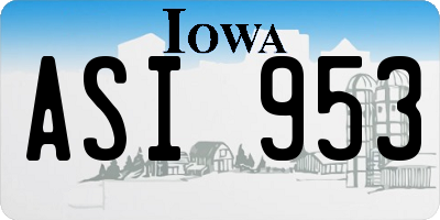 IA license plate ASI953