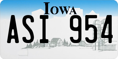 IA license plate ASI954