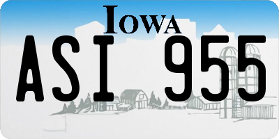 IA license plate ASI955