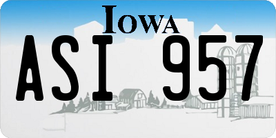 IA license plate ASI957