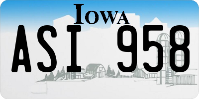 IA license plate ASI958