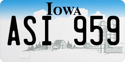 IA license plate ASI959