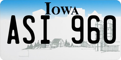 IA license plate ASI960