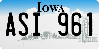 IA license plate ASI961