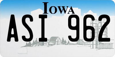 IA license plate ASI962