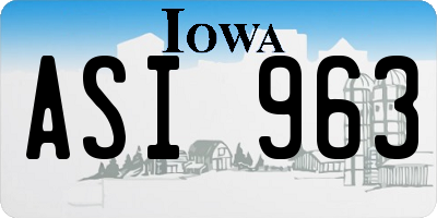 IA license plate ASI963