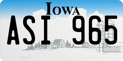 IA license plate ASI965